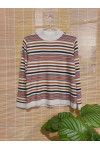 Striped pure cashmere sweater