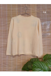 Pure cashmere sweater with cats print