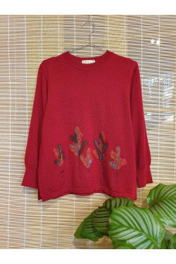 Pure wool embroidery sweater