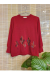Pure wool embroidery sweater